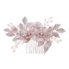 KALLORY Bride Wedding Hair Comb Flower Leaves Design Elegant Bridal Hair Accessories for Weddings Easy to Wear Luxurious Decoration for Brides and Bridesmaids view 1