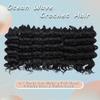 LOSMOEER Ocean Wave Crochet Hair 12 Inch, 8 Packs Deep Wave Crochet Hair for Women, Short Curly Crochet Braids Pre Looped Beach Curl Hair Extensions(1B#) view 3