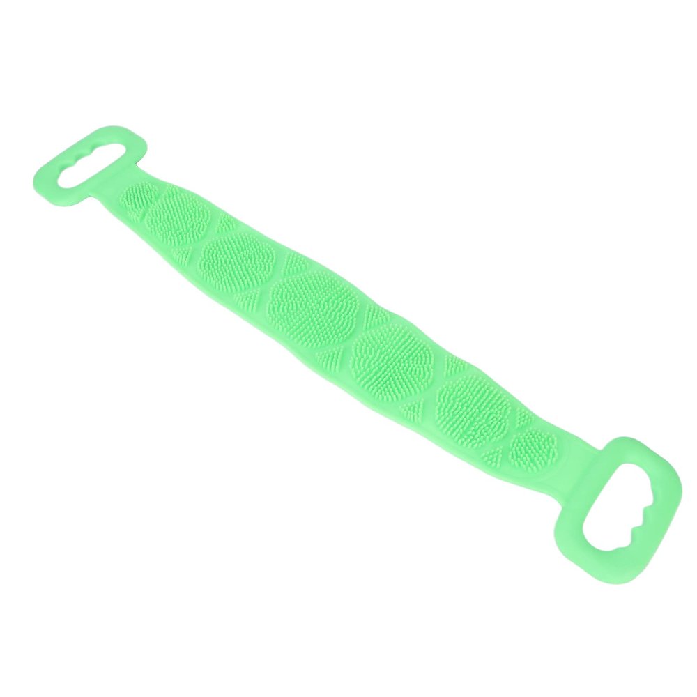 Back Scrubber with Handle, Double Sided Silicone Body Brush for Shower, Portable Exfoliating Back Cleaning Strap Back Scratcher Bath Shower Body Wash (Green)