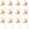 12 Pieces Butterfly Hair Pin Butterfly Hair Clips Crystal Pearl Hair Clips Bridal Wedding Hair Pins Bride Headwear Hair Accessories for Women(Novel Gold Style) view 1