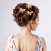 12 Pieces Butterfly Hair Pin Butterfly Hair Clips Crystal Pearl Hair Clips Bridal Wedding Hair Pins Bride Headwear Hair Accessories for Women(Novel Gold Style) view 2