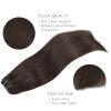 Wennalife Clip in Human Hair Extensions, 22 Inch 150g 9pcs Extensions Real Hair, Light Dark Brown Remy Ins Double Weft, #2A view 4