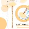 Nuenen 12 Pcs Soft Fan Facial Brushes Mask Acid Applicator Brush for Mud Cream Blush Makeup Peel Glycolic Multi Use Cosmetic Tools with Glitter Quicksand Handle and Pouch(Gold) view 2