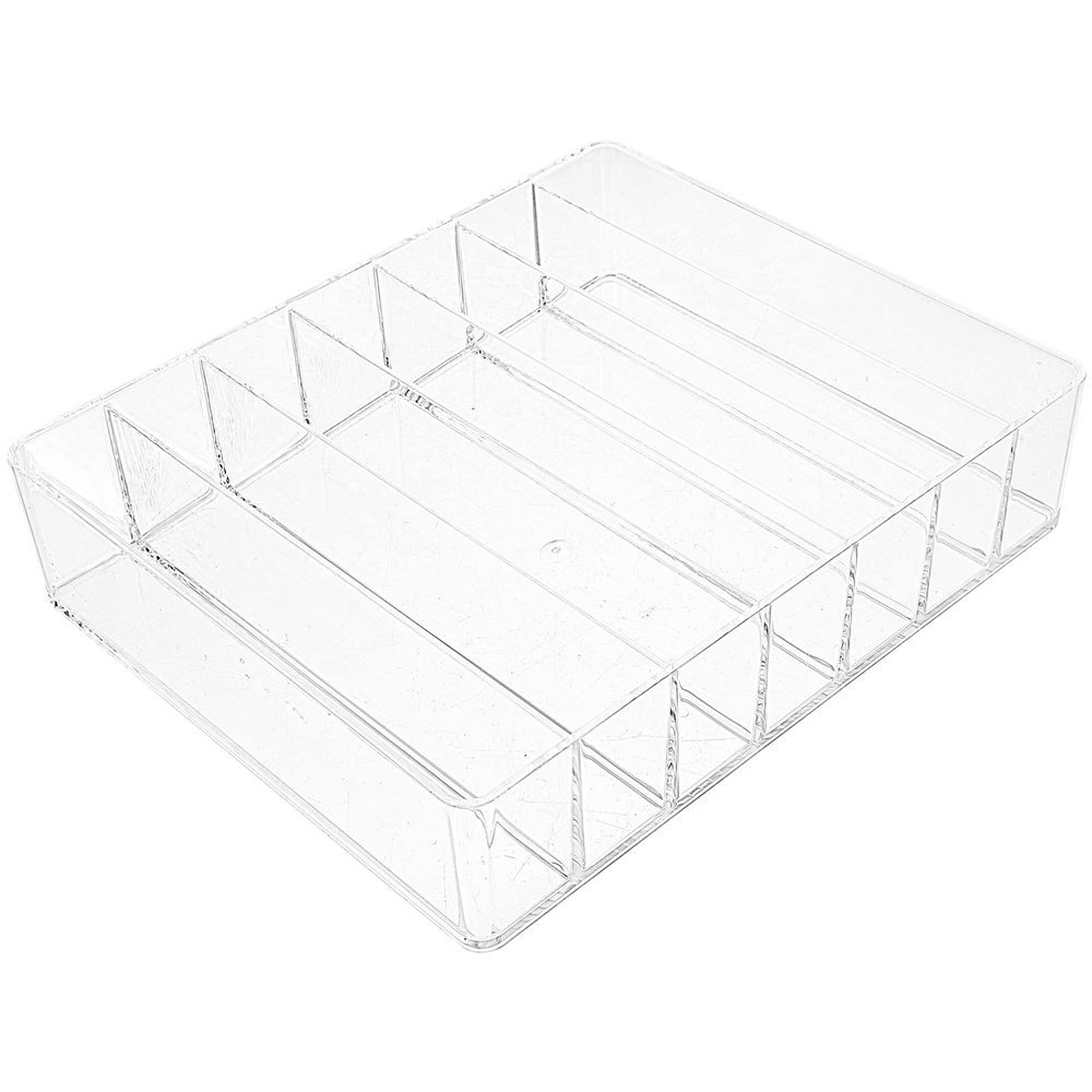 Beaupretty Transparent Acrylic Eyeshadow Organizer Compartment Makeup Holder for Efficient Cosmetic Storage for Vanity and Dressing Tables