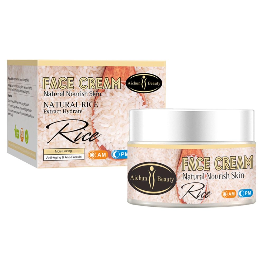 AICHUN BEAUTY Face Cream Natural Rice Extract Skincare Moisturizing Anti-Aging Anti-Freckle Repair Damaged Skin Restores Hydration Facial Skin 50ml/1.69fl.oz