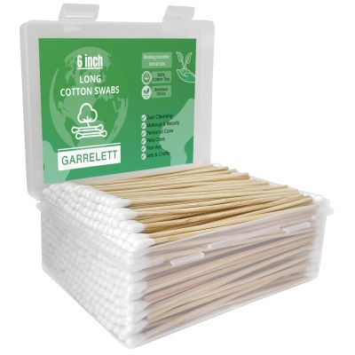 400 Pcs 6-Inch Long Cotton Swabs with Wooden Sticks  Ideal for Oil Makeup, Gun Applicators, Eye Ears Eyeshadow Brush and Remover Tool Electronic Cleaning & Pet Care