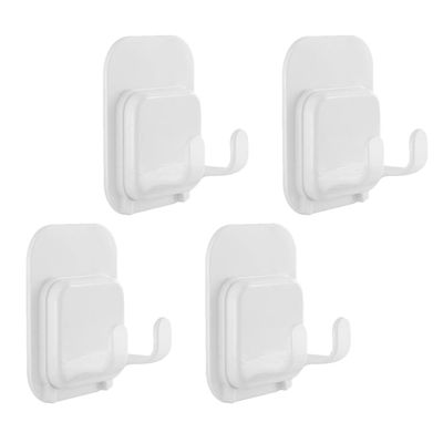 4pcs Paste Hook Bathroom Supplies Shower Shaver Hooks Bathing Hook Shower Razor Holder Rack Plastic Razor Holder Self Adhesive Shaver Hanger Razor Holder for Shower Wall