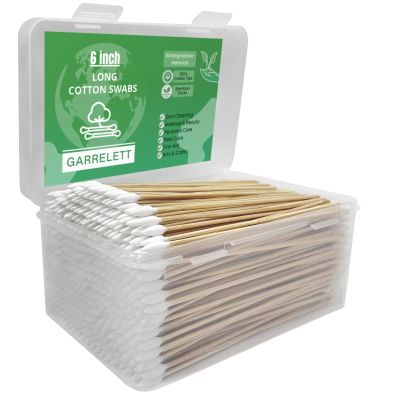 600 PCS Gun Cleaning Swabs - 6" Lint-Free Long Cotton Swabs Bamboo Handle, Precision Firearm Maintenance Kit Electronics Instruments, Professional Supplies with Reusable Storage Case