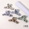 Leopard Print Plush Hair Clip Claw Barrette for Women,Big Faux Fur Claw Hair Clips for Thick Hair (5 Packs) view 2