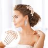 KALLORY 2pcs Rhinestone Hair Combs for Brides Elegant Floral Design Wedding Hair Accessories for Special Occasions Easy to Wear Decorative Comb Clips for Evening Parties view 4