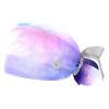 LORVIES 2 Pieces Adjustable Working Cap with Buttons and Ribbon Tie for Women Long Hair,Beautiful Spiral Purple Galaxy Space view 1