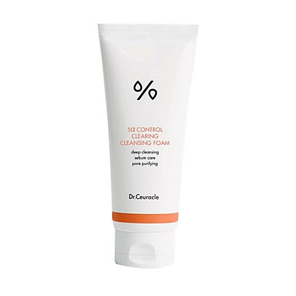 Dr.Ceuracle 5 Control Clearing Cleansing Foam | Deep Cleansing Sebum Care, Pore Purifying | A Special Foaming Cleanser For Dehydrated, Oily Skin That Cleanses Away Pore-Clogging Sebum and Innecessary Oil Without Tightness