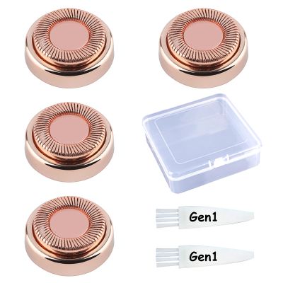 Flawless Replacement Heads Compatible with Finishing Touch Flawless Facial Hair Removal Gen 1 Rose Gold4PCSwith Cleaning Brush and Storage Box