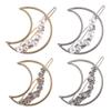KALLORY 4pcs Hollow Moon Hair Barrettes Rhinestone Accents Elegant Hairpins for Women for Weddings Parties and Daily Wear Fashionable Hair Accessories view 1