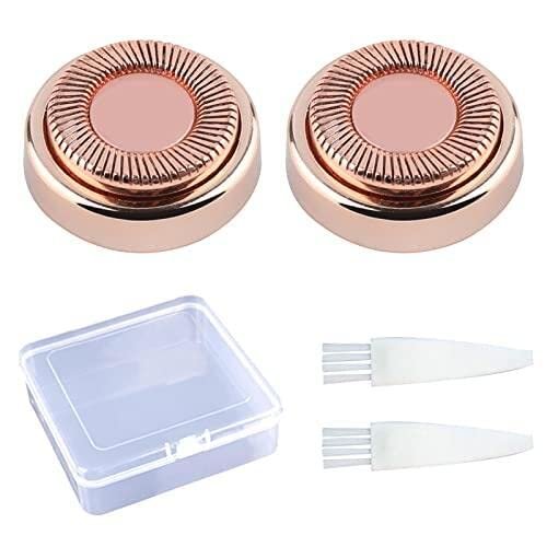 Flawless Replacement Heads Compatible with Finishing Touch Flawless Facial Hair Removal Gen 1 Rose Gold2PCS with Cleaning Brush and Storage Box