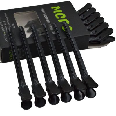 12 Pcs Metal Duckbill Hair Clips for Hair Sectioning Alligator Hair Clips for Styling Dividing Duck Bill Clips with Anti-Slip Holes Salon Barber Styling Tools