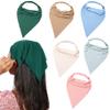 6 Pack Hair Scarf Headband for Women - Elastic Hair Kerchief Large Boho Triangle Bandana Head Scarf with Clips Non Slip Solid Color Headbands Hair Scarves Hair Accessories for Teen Girls view 1