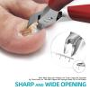 Toenail Clippers for Thick Nails for Seniors - Heavy Duty Toe Nail Clippers Kit with Long Handle for Men & Elderly with Inflexible Joints, Professional Nail Clippers Kit for Thickened Toenails (Red) view 2
