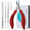 Toenail Clippers for Ingrown & Thick Toenails - Heavy Duty Toe Nail Clippers for Remove Side Ingrown Toenail with Angled Sharp Blades, Professional Pedicure Tool with Long Handle for Seniors & Men view 1