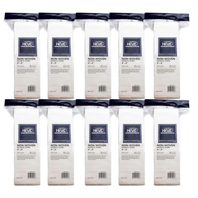KEV.C SKIN CARE Premium Non Woven Esthetic Wipes 4 x 4, 200 Count (10 Pack)