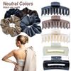 20 Large Hair Clips for Thick Hair & Velvet Scrunchies  4.3" & 4" Big Claw Clips & 4.5" Soft Scrunchies Set  Strong Hold, Matte/Glossy Neutral Colors  Stylish Christmas Gift Pack Women & Girls view 3