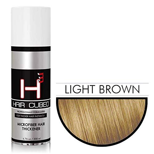H3 Hair Fibers Hair Micro Fibers for Thinning Hair - 100% Undetectable & Natural, USA Patented Formula (Light Brown)