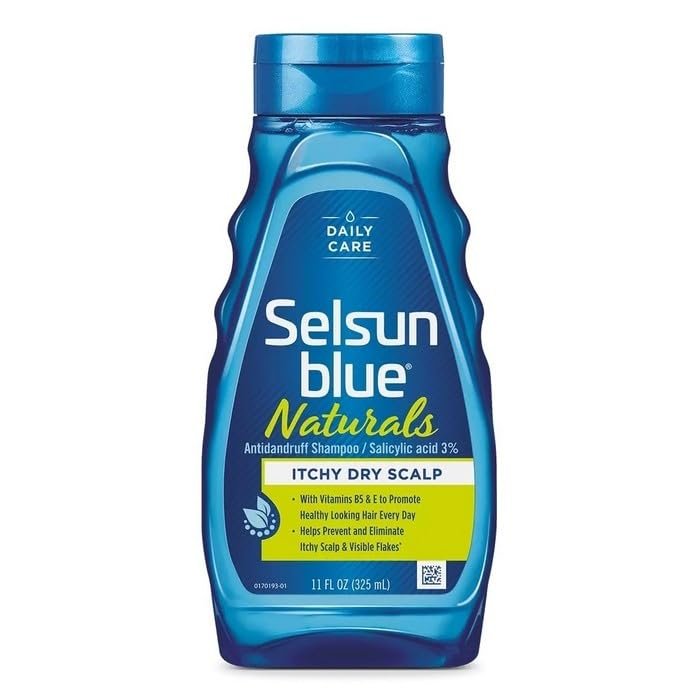 3 Set Selsun Blue Naturals Itchy Dry Scalp Anti-Dandruff Shampoo, 11 fl. oz, Extra-Hydrating Formula Plus Vitamins B5 & E