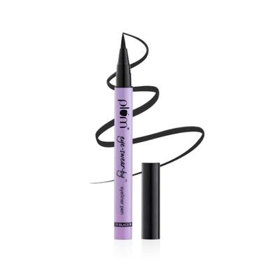 Plum Eye-Swear-By Eyeliner Pen, Flexible Felt-Tip, Smudge-Proof, 100% Vegan & Cruelty Free, 01 Black (ELN4628)