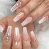 Yivaiks 24 Pcs Advanced Hand Made Customization Press on Nails, Luxurious Rhinestone Design Ballerina Fake NailsPerfect Accessory for Banquets, Soirees, Parties(GD-004) view 1
