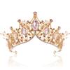 AOPRIE Hera's Light Tiaras and Crowns for Women Gold Pink Girls Crystal Hair Accessories for Wedding Prom Bridal Birthday Party Halloween Costume Christmas Gifts Leaves Princess Tiara for Girls view 1