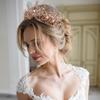 AOPRIE Hera's Light Tiaras and Crowns for Women Gold Pink Girls Crystal Hair Accessories for Wedding Prom Bridal Birthday Party Halloween Costume Christmas Gifts Leaves Princess Tiara for Girls view 4