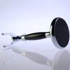 SANWA Deluxe Stainless Steel Shaving Brush Stand Holder for Razor & Brush - Extra Wide Openings, Weighted Base Black Handle view 4