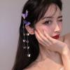 Bartosi Hair Clip Purple Butterfly Hair Pins Tassel Hair Barrettes 2 Count Hair Styling Accessories for Women and Girls view 3