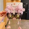 1 Pair Chinese Girls Flower Tassel Wig Braid Hair Clips Pink Kids Ancient Chinese Costume Cute Hair Clips Baby Headdress view 2