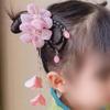 1 Pair Chinese Girls Flower Tassel Wig Braid Hair Clips Pink Kids Ancient Chinese Costume Cute Hair Clips Baby Headdress view 3