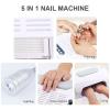 TFCFL 5 in 1 Nail Machine Professional Salon Nail Drill Machine with Nail Drill, Dust Collector, Desk Lamp, Hand Cushion and Nail Lamp view 4