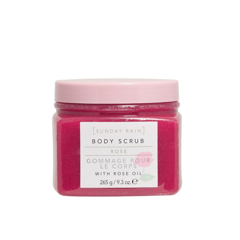 Sunday Rain Body Scrub - Rose - Exfoliating Body Scrub - Made with Rose Oil - Natural Sugar Exfoliant - Vegan Bath Products - Cruelty-Free - 9.3 oz