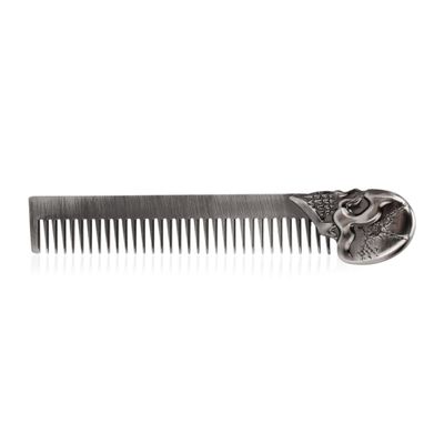 Beard Comb Beard Mustache Pocket Comb Hair Comb for Men Zinc Alloy Hair Brush Mustache and Beard Styling Tool for Home Salon (silver)