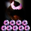 9 Pcs Light Up Scrunchies for Women, 3 Light Modes Led Hair Tie, Light Scrunchy for Girls, Glow Satin Elastic Bands Ponytail Holder Glow in the Dark Hair Accessories Neon Rave party supplies (Pink) view 1