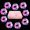 9 Pcs Light Up Scrunchies for Women, 3 Light Modes Led Hair Tie, Light Scrunchy for Girls, Glow Satin Elastic Bands Ponytail Holder Glow in the Dark Hair Accessories Neon Rave party supplies (Pink) view 2