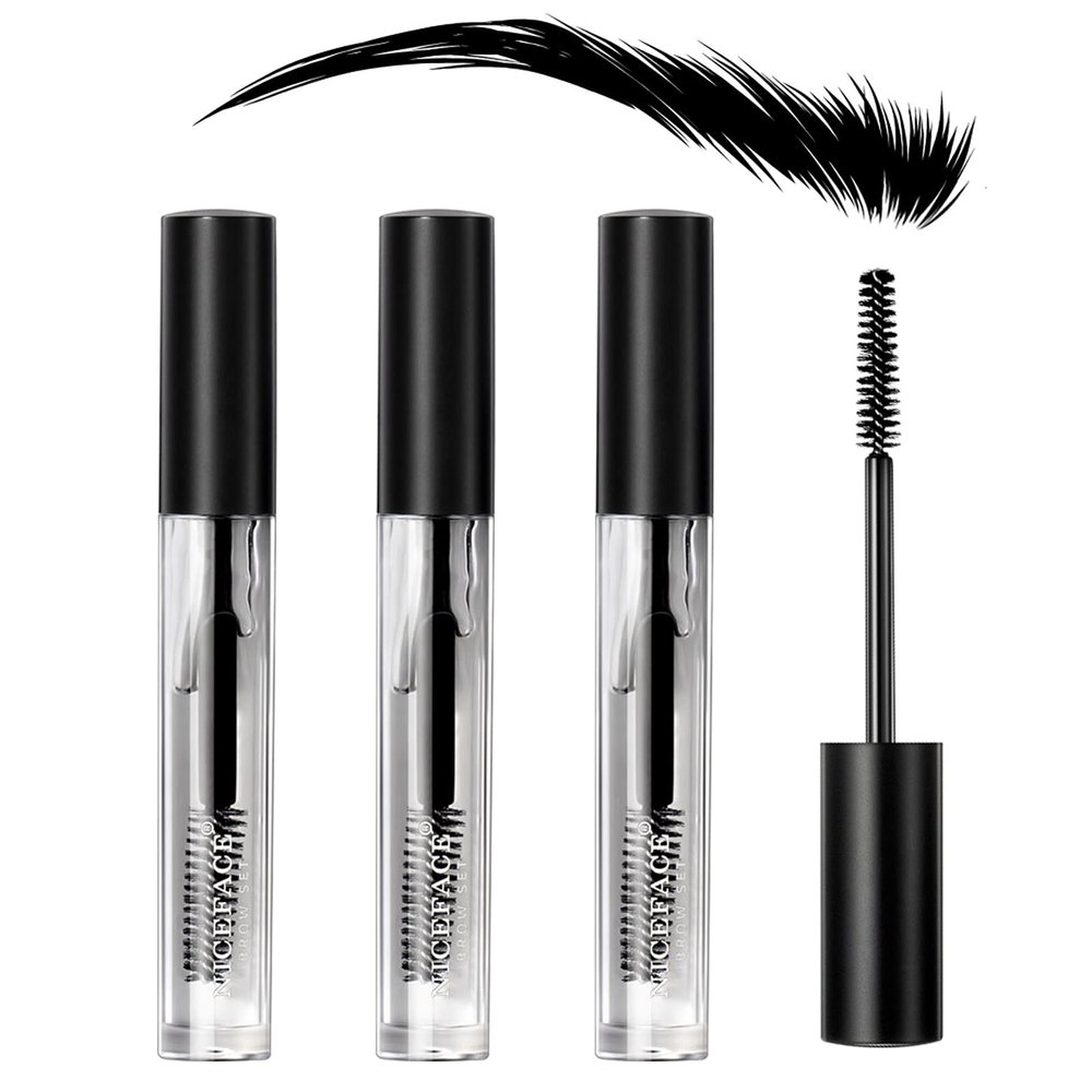 3Pcs Eyebrow Gel Kit, Clear Brow Gel Set, Brow Styling Gel for Natural Brow, Long Lasting Waterproof Eye Brow Setting Gel Makeup Set for Feathered & Fluffy Brows