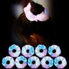 9 Pcs Light Up White Scrunchies, 3 Light Modes Halloween Led Hair Tie, Light Scrunchy for Girls, Glow Bands Ponyair Htail Holder Glow in the Dark Hair Accessories Neon Rave party supplies (White) view 2