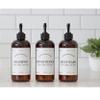 Amber Refillable Shampoo and Conditioner Bottles - Body Wash, Shampoo and Conditioner Dispenser - PET Plastic Shampoo Bottles Refillable with Pump - Waterproof Labels - 16 oz, 3 Pack (Black Plastic) view 2