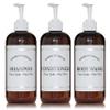 Amber Refillable Shampoo and Conditioner Bottles - Body Wash, Shampoo and Conditioner Dispenser - PET Plastic Shampoo Bottles Refillable with Pump - Waterproof Labels - 16 oz, 3 Pack (White Plastic) view 1