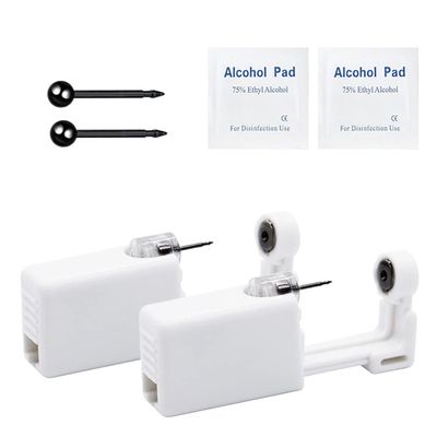 Self Piercing Ear Gun Kit - 2 Pack with 3mm Silver, Black, Gold Studs