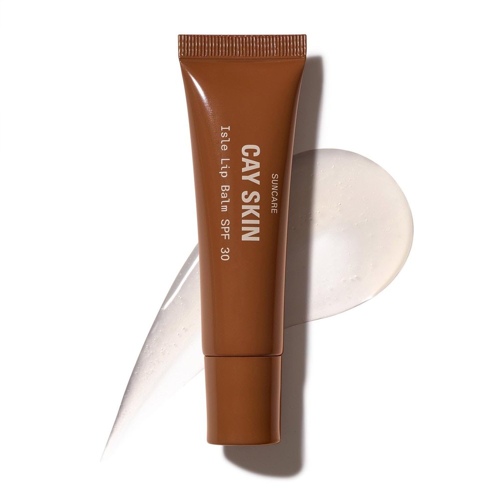 Cay Skin Isle Lip Balm SPF 30  High Shine, Hydrating + Sheer Lip Gloss in Vanilla Brown Sugar Flavor  Formulated with Natural Ingredients for All Skin Tones  Clear, 0.35 oz