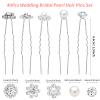 40 Pack Wedding Pearl Hair Pins for Bridal, Silver Pearl Rhinestone Hair Pins Wedding Hair Decorations Accessories for Brides Bridesmaids Women Girls view 3