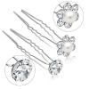 40 Pack Wedding Pearl Hair Pins for Bridal, Silver Pearl Rhinestone Hair Pins Wedding Hair Decorations Accessories for Brides Bridesmaids Women Girls view 4
