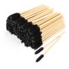 Tbestmax 150 Disposable Mascara Wands Eyelash Brush Spoolies for Eye Lash Extension Eyebrow Bamboo Stick Black view 1