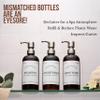 Amber Refillable Shampoo and Conditioner Bottles - Body Wash, Shampoo and Conditioner Dispenser - PET Plastic Shampoo Bottles Refillable with Pump - Waterproof Labels - 16 oz, 3 Pack (Stainless Steel) view 2